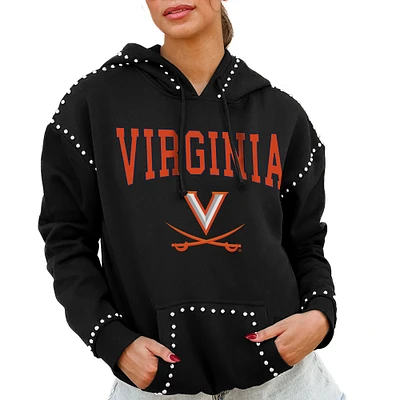 Women's Gameday Couture Black Virginia Cavaliers Studded Pullover Hoodie