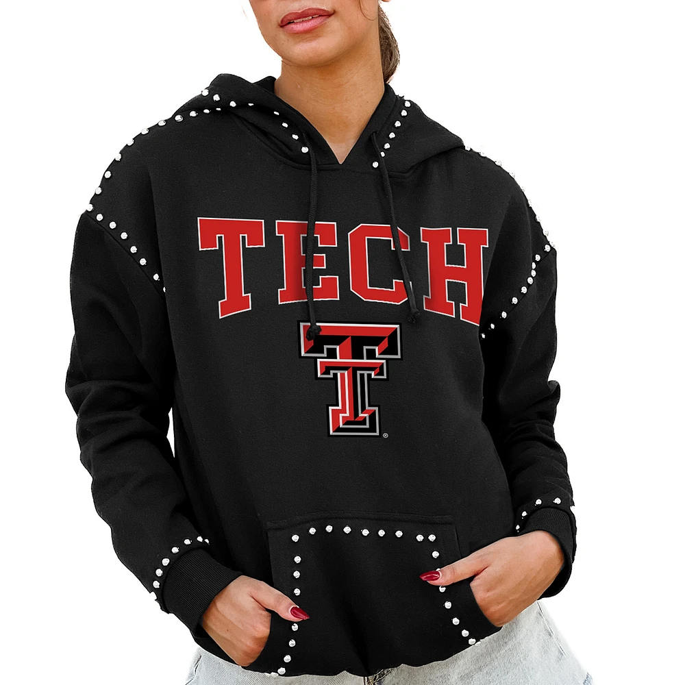Women's Gameday Couture Black Texas Tech Red Raiders Studded Pullover Hoodie