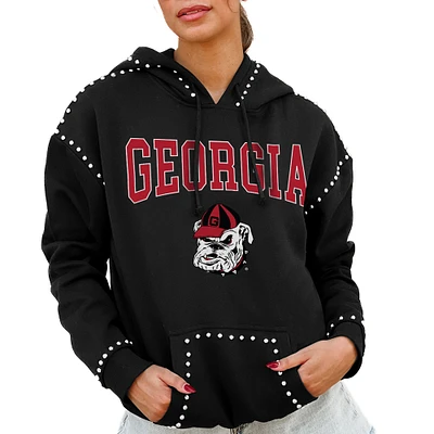 Women's Gameday Couture Black Georgia Bulldogs Studded Pullover Hoodie