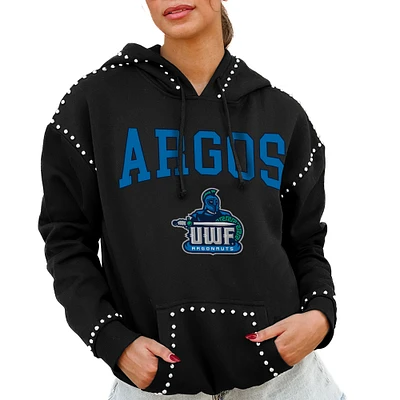 Women's Gameday Couture Black West Florida Argonauts Studded Pullover Hoodie