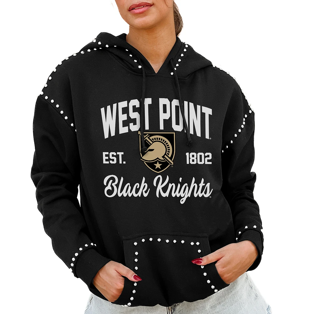 Women's Gameday Couture Black Army Knights Studded Pullover Hoodie
