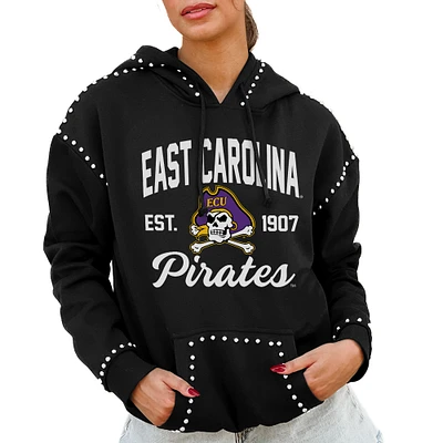 Women's Gameday Couture Black ECU Pirates Studded Pullover Hoodie