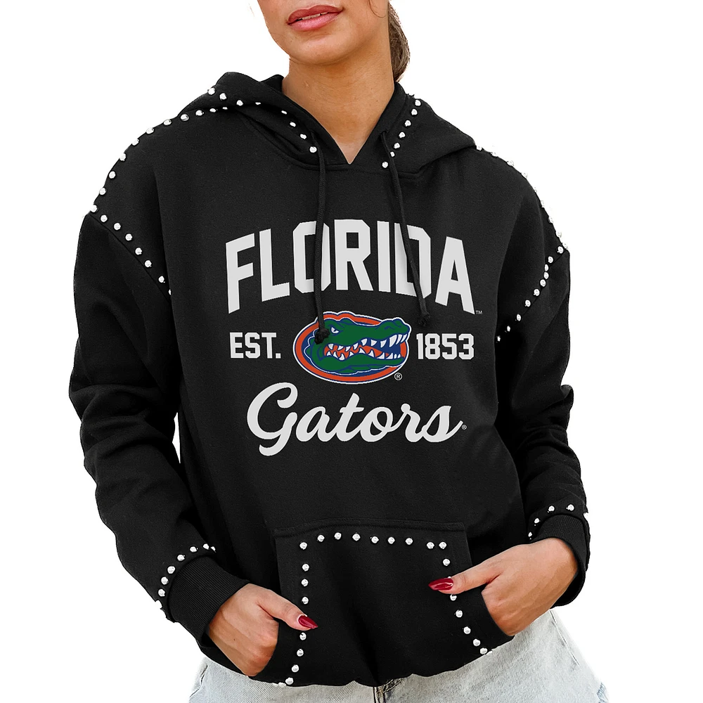 Women's Gameday Couture Black Florida Gators Studded Pullover Hoodie