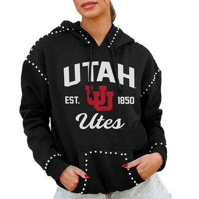 Women's Gameday Couture Black Utah Utes Studded Pullover Hoodie