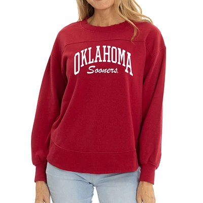 Women's Crimson Oklahoma Sooners Yvette Pullover Sweatshirt