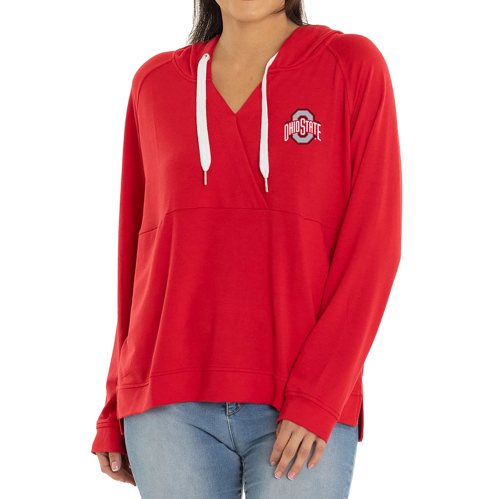 Women's Scarlet Ohio State Buckeyes Christine Pullover Hoodie