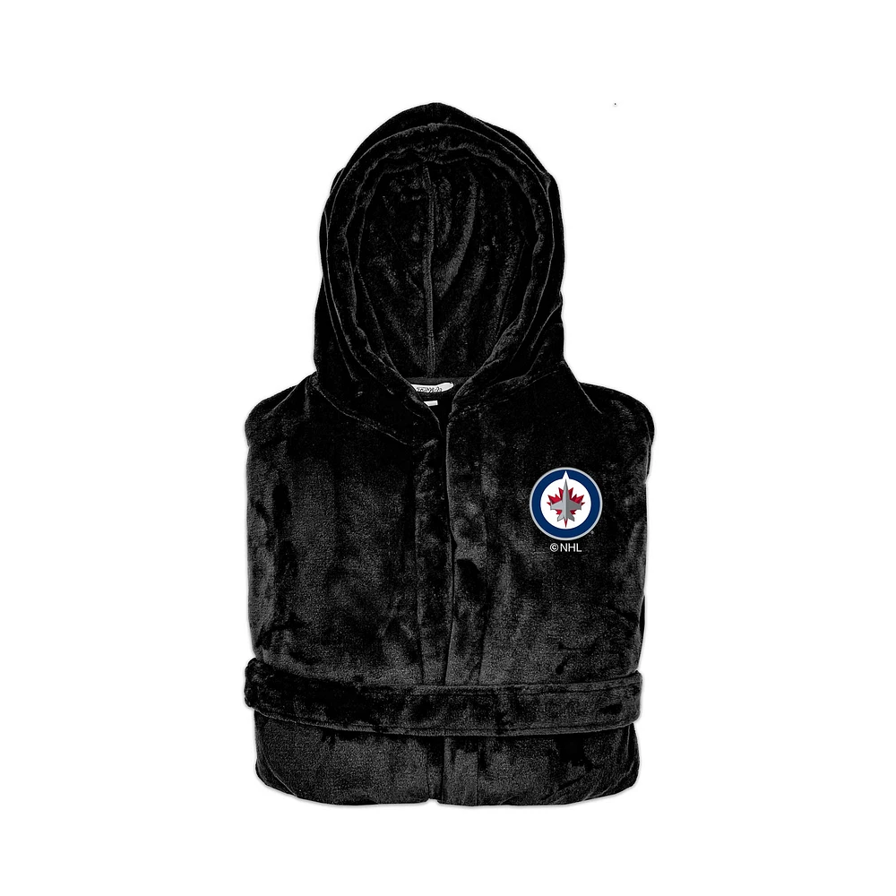 Unisex ISlide Black Winnipeg Jets Phantom Hooded Bathrobe