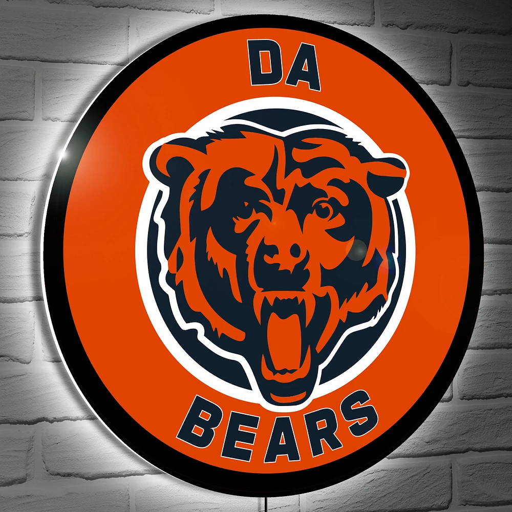 Chicago Bears 23" LED Slogan Round Wall Sign