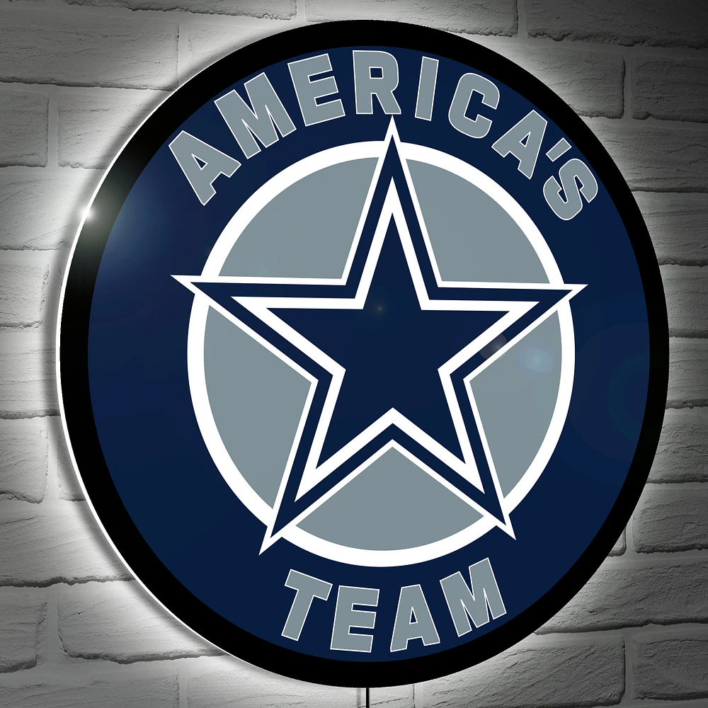 Dallas Cowboys 23" LED Slogan Round Wall Sign