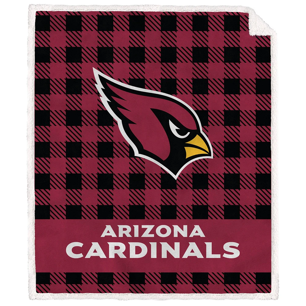 Arizona Cardinals 50" x 60" Buffalo Check Royal Plush Sherpa Blanket
