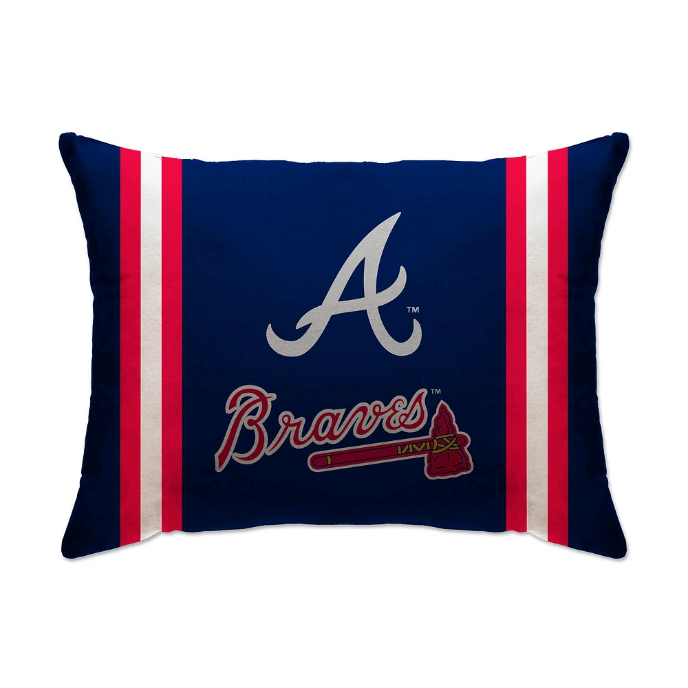 Atlanta Braves 20" x 26" Standard Stripe Logo Micro Plush Bed Pillow Cover
