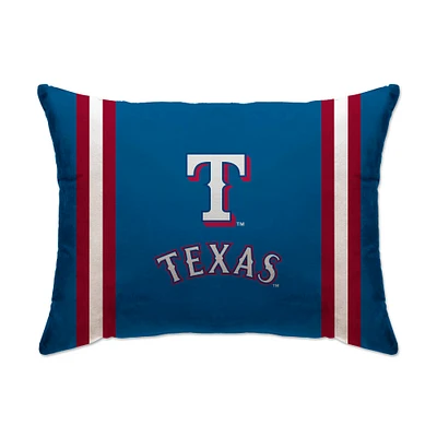 Texas Rangers 20" x 26" Standard Stripe Logo Micro Plush Bed Pillow Cover
