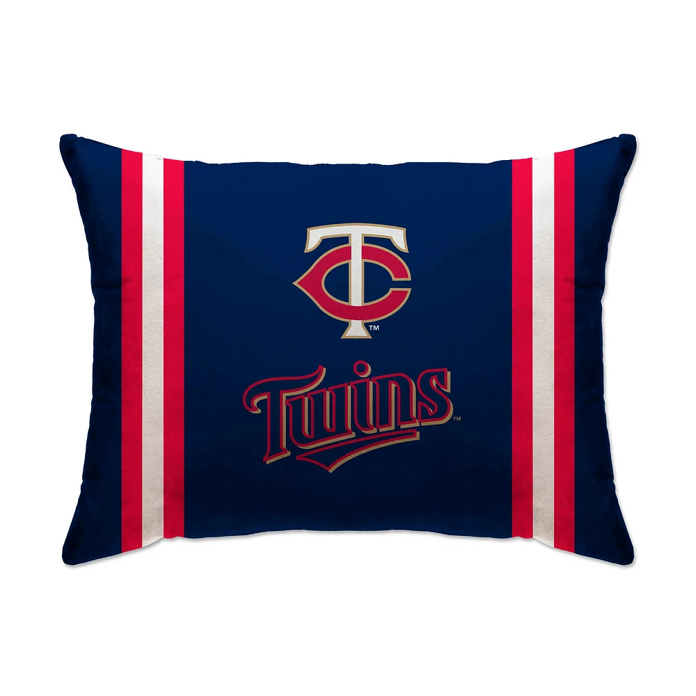 Minnesota Twins 20" x 26" Standard Stripe Logo Micro Plush Bed Pillow Cover