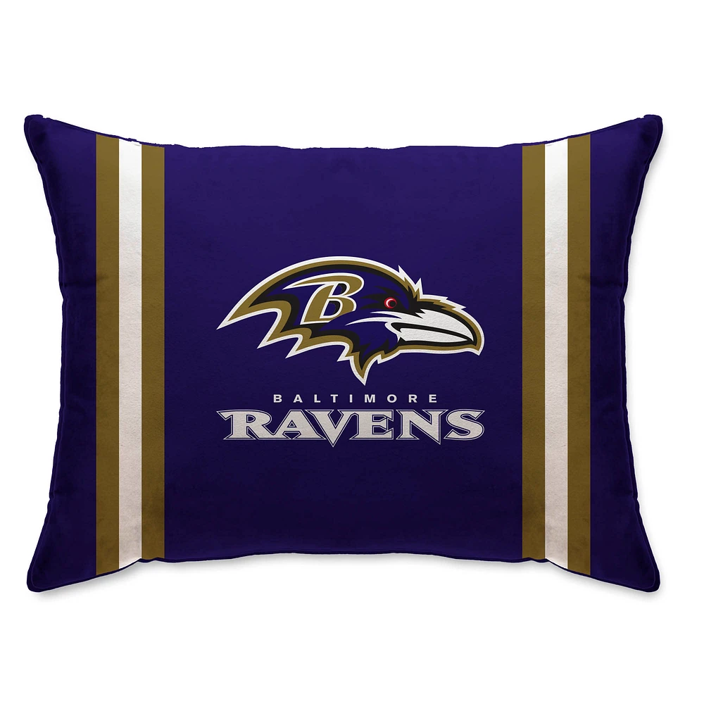 Baltimore Ravens 20" x 26" Standard Stripe Logo Micro Plush Bed Pillow Cover
