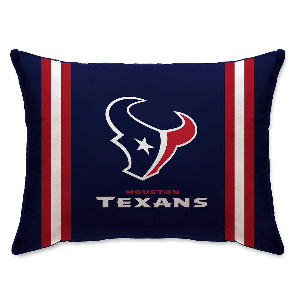 Houston Texans 20" x 26" Standard Stripe Logo Micro Plush Bed Pillow Cover