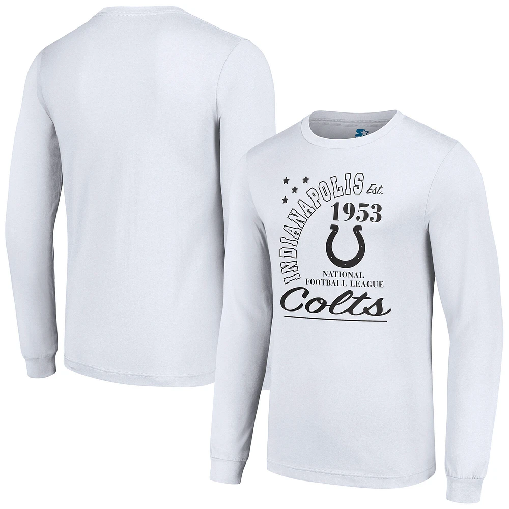 Men's Starter White Indianapolis Colts Arch City Long Sleeve T-Shirt