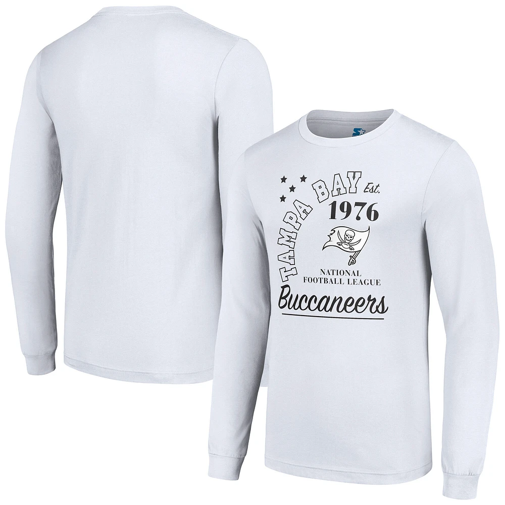 Men's Starter White Tampa Bay Buccaneers Arch City Long Sleeve T-Shirt