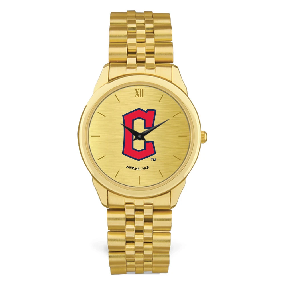 Men's Gold Cleveland Guardians Rolled Link Bracelet Wristwatch