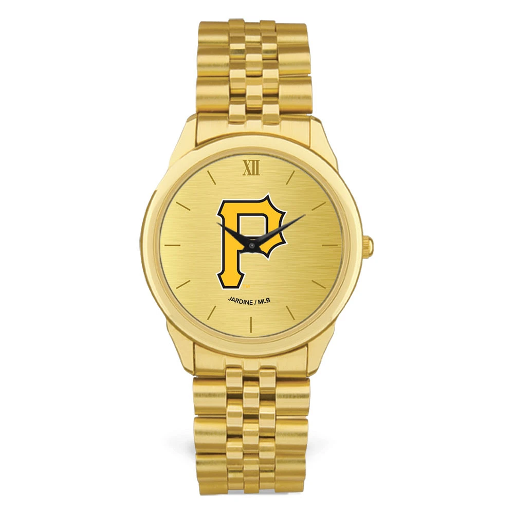 Men's Gold Pittsburgh Pirates Rolled Link Bracelet Wristwatch