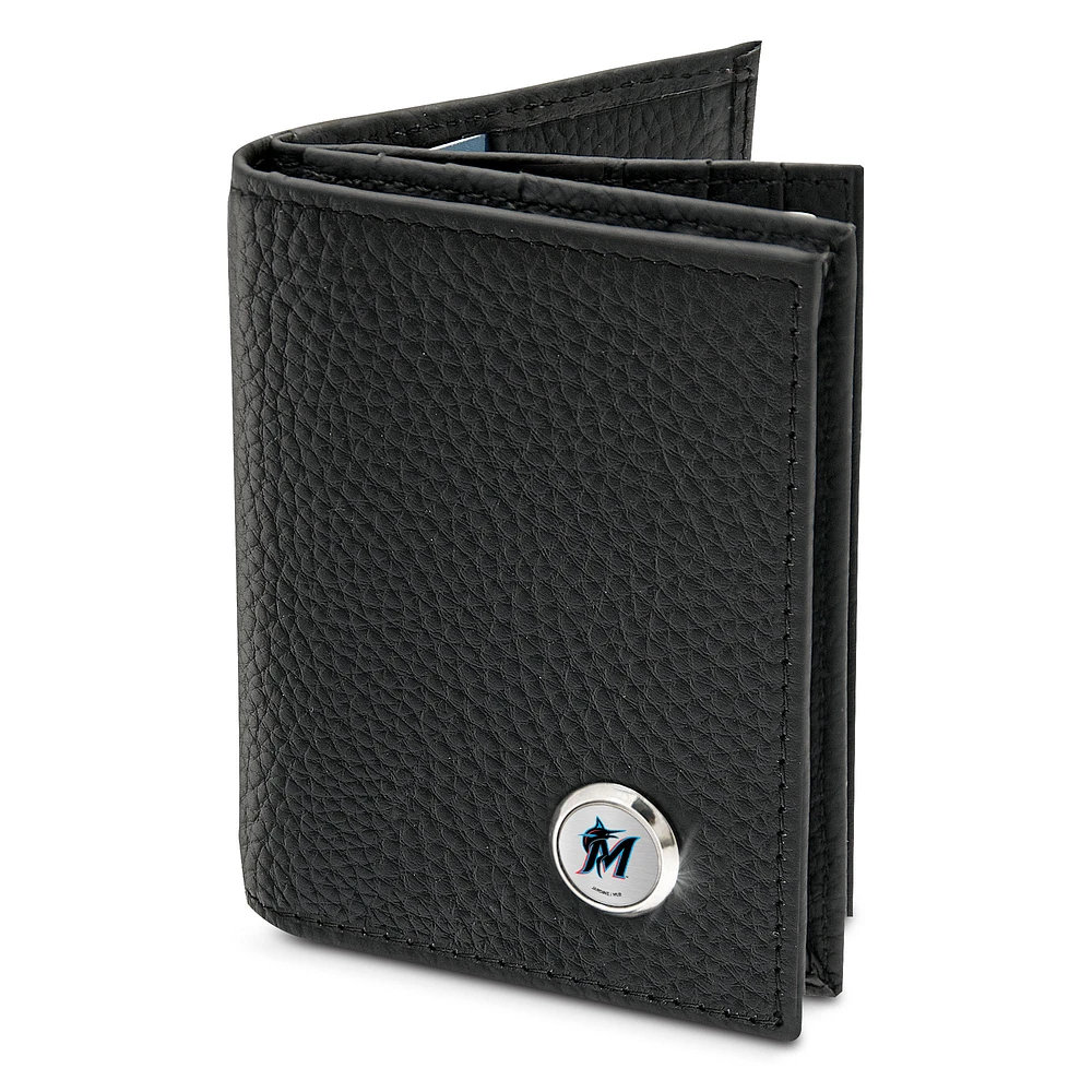 Men's Black Miami Marlins Business Card Wallet