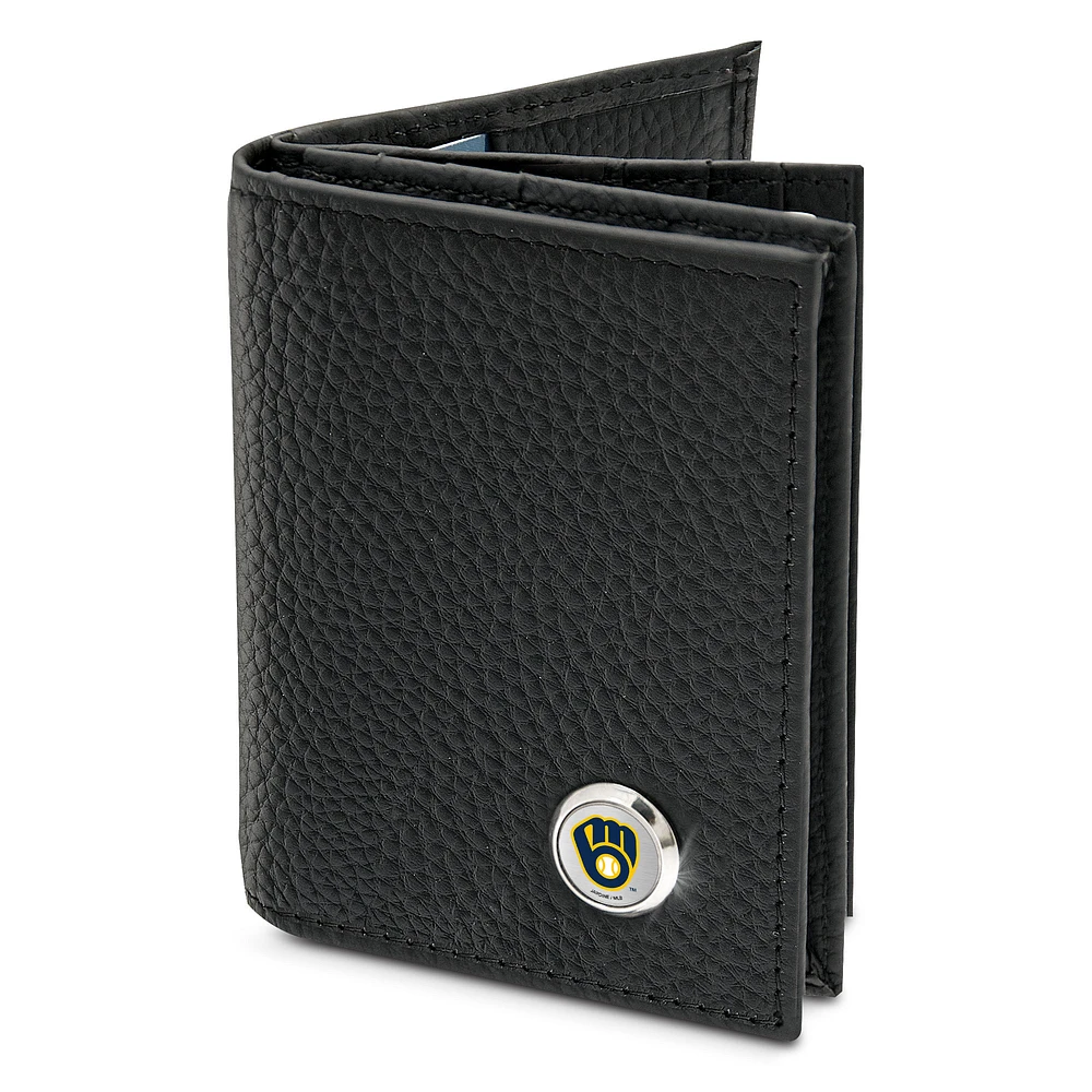 Men's Black Milwaukee Brewers Business Card Wallet