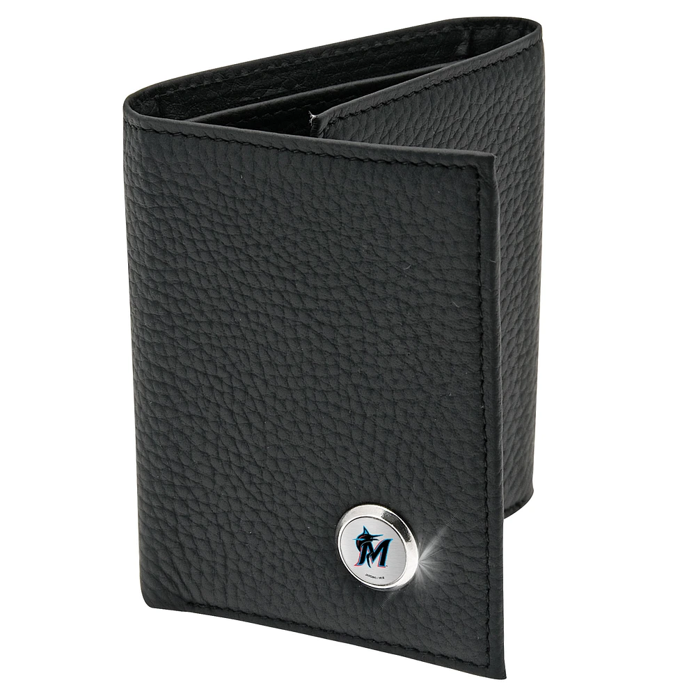 Men's Black Miami Marlins Leather Wallet