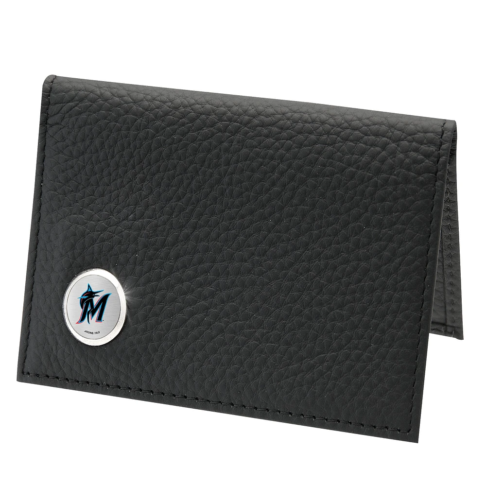 Men's Black Miami Marlins Credit Card Wallet