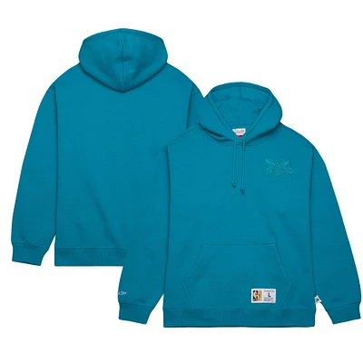 Men's Mitchell & Ness Teal Charlotte Hornets Hardwood Classics Tonal Pullover Hoodie