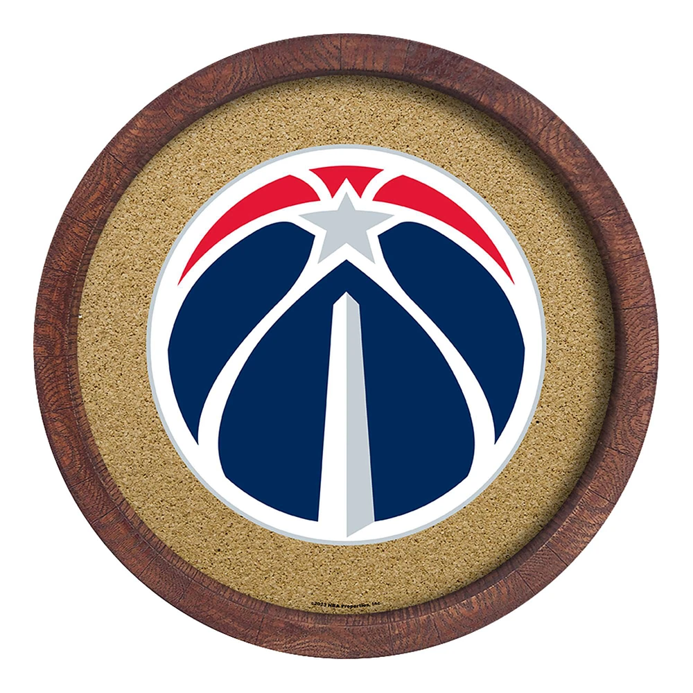 Washington Wizards 20.25'' Round Faux Barrel Framed Cork Board