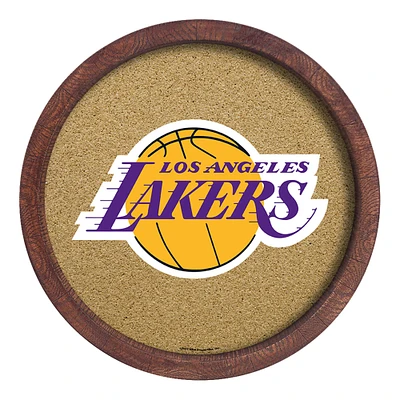 Los Angeles Lakers 20.25'' Round Faux Barrel Framed Cork Board