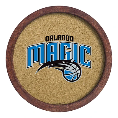 Orlando Magic 20.25'' Round Faux Barrel Framed Cork Board