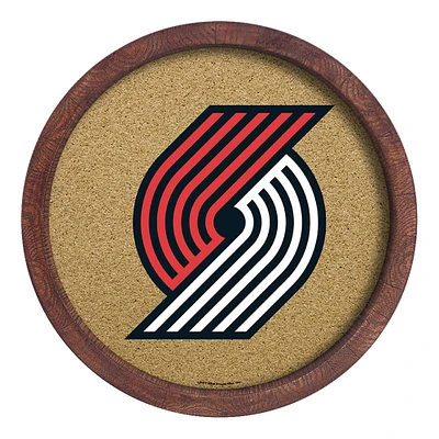 Portland Trail Blazers 20.25'' Round Faux Barrel Framed Cork Board