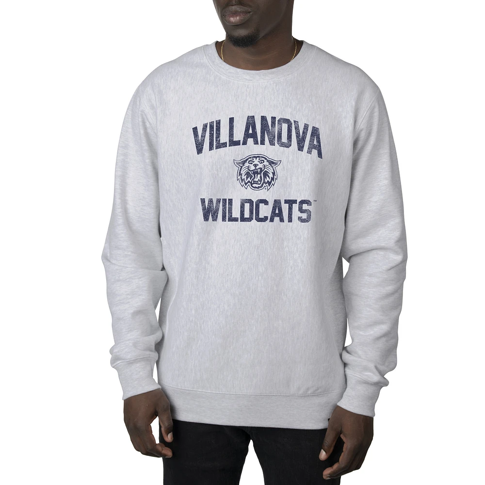Men's Uscape Apparel Heather Gray Villanova Wildcats Premium Heavyweight Crew Neck Sweatshirt