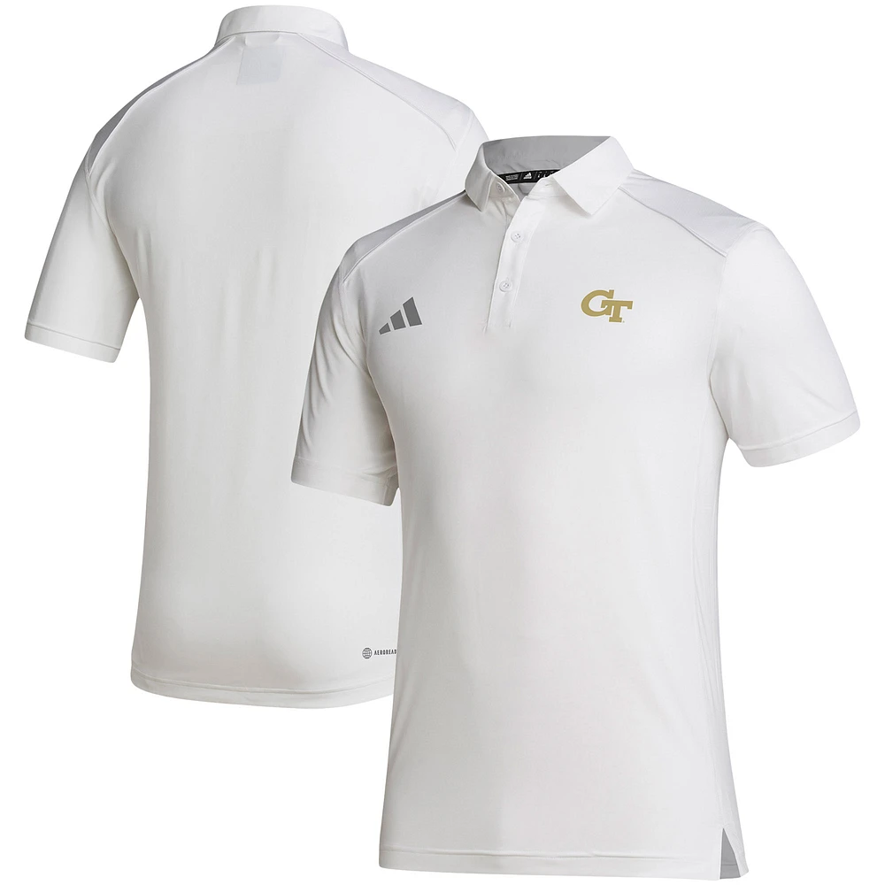 Men's adidas White Georgia Tech Yellow Jackets Sideline Classic Polo