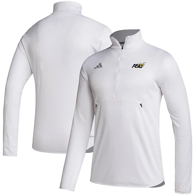 Men's adidas White Alabama State Hornets Sideline Stadium Knit Quarter-Zip Pullover Top