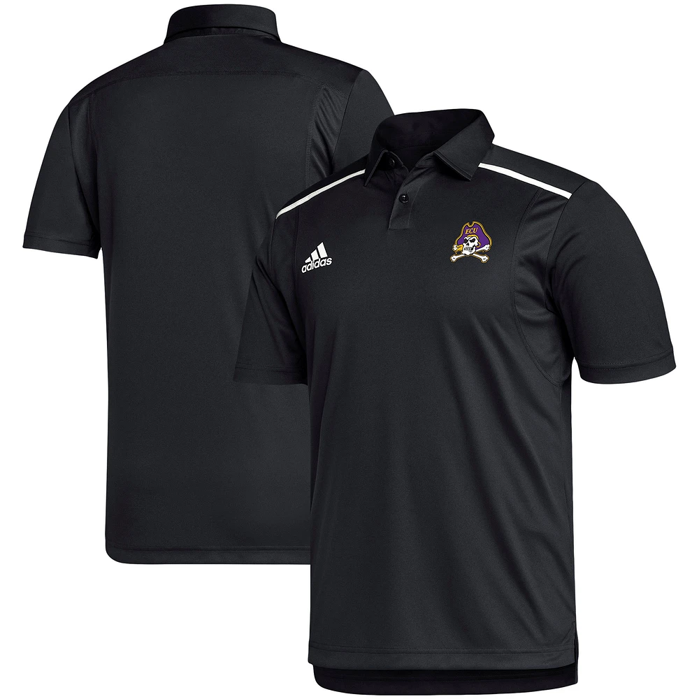 Men's adidas Black ECU Pirates Sideline Team-Issued Polo