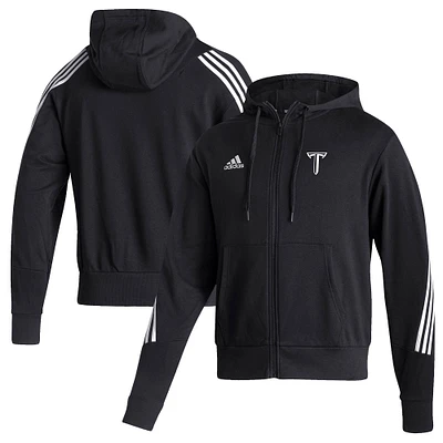 Men's adidas Black Troy University Trojans Sideline Fashion Full-Zip Pullover Hoodie