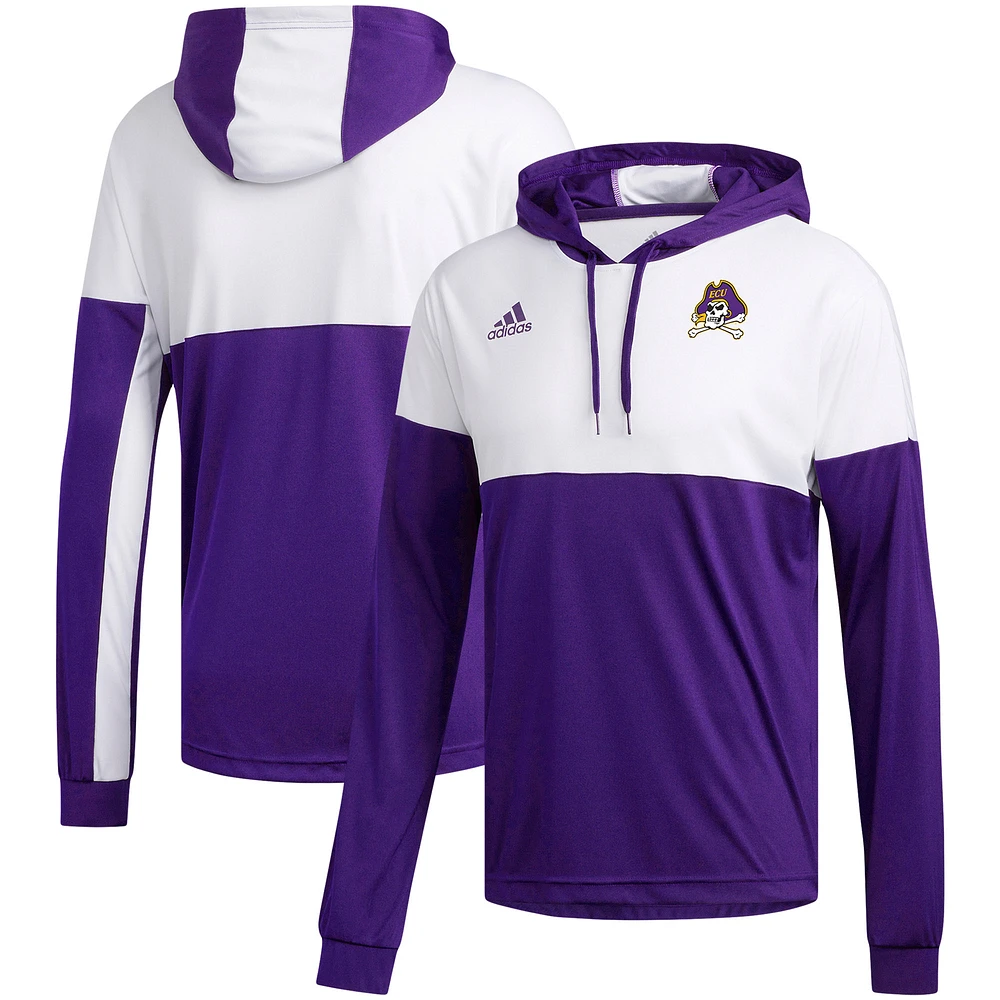 Men's adidas Purple ECU Pirates Sideline Legend Shooter Pullover Hoodie
