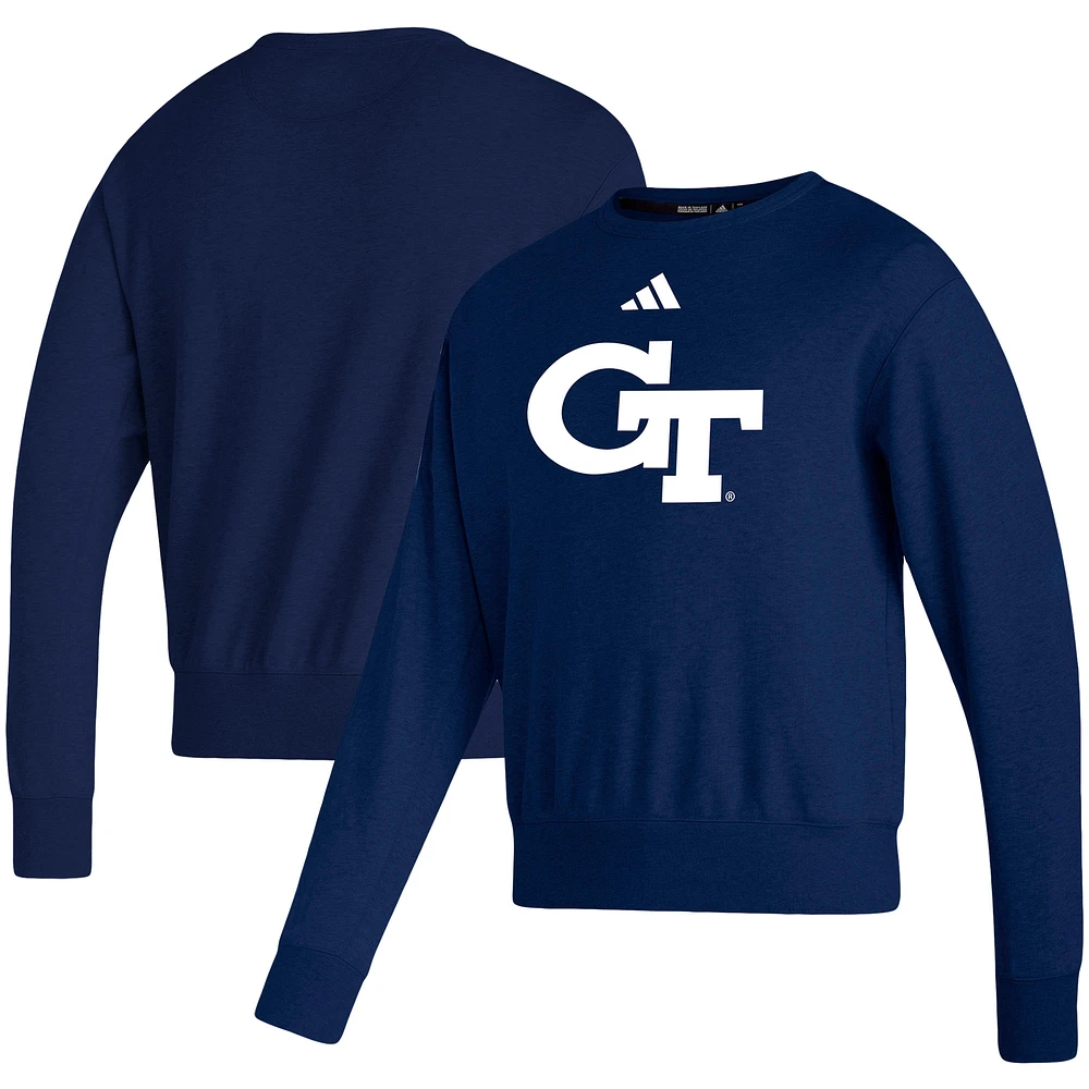 Men's adidas Navy Georgia Tech Yellow Jackets Sideline Premium Retro Pullover Top