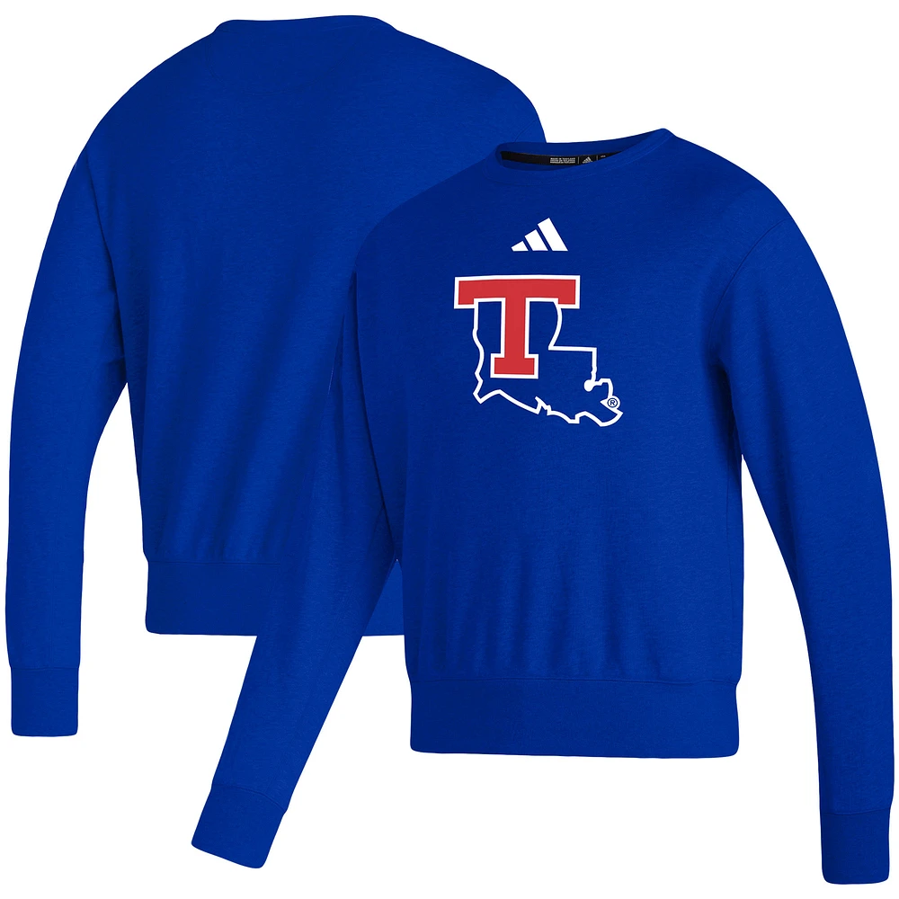 Men's adidas Royal Louisiana Tech Bulldogs Sideline Premium Retro Pullover Top