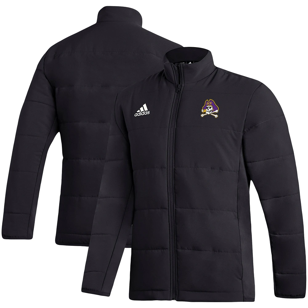 Men's adidas Black ECU Pirates Sideline Midweight Full-Zip Jacket