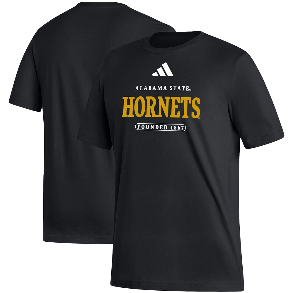 Men's adidas Black Alabama State Hornets Sideline Fresh Short Sleeve T-Shirt