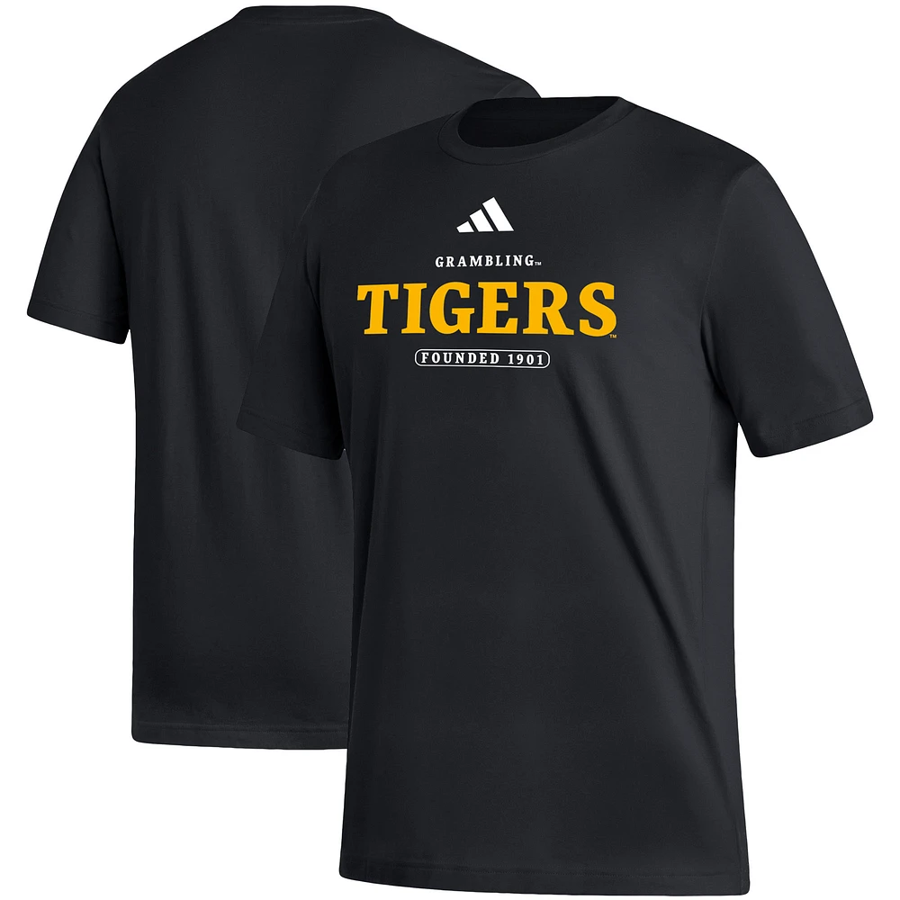 Men's adidas Black Grambling Tigers Sideline Fresh Short Sleeve T-Shirt
