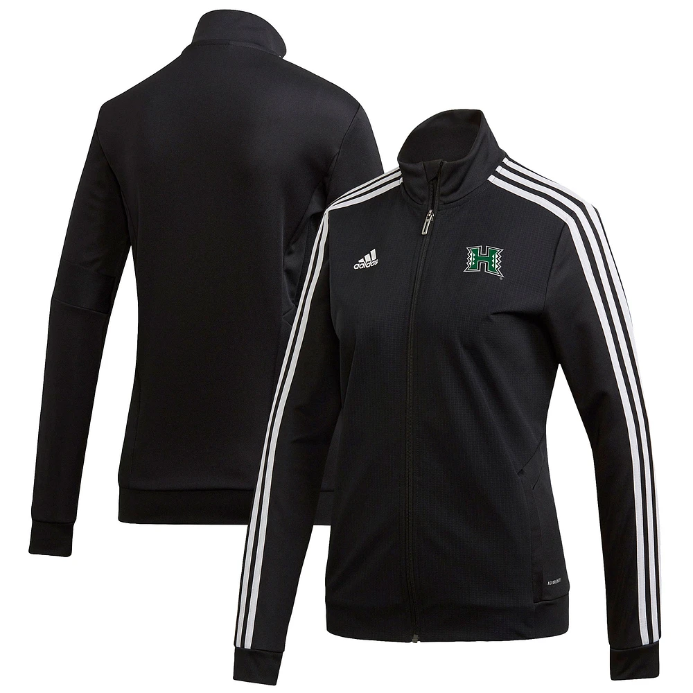 Women's adidas Black Hawaii Rainbow Warriors Sideline Tiro19 Training Full-Zip Jacket