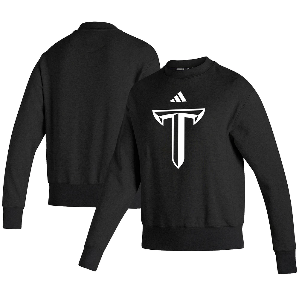 Women's adidas Black Troy University Trojans Sideline Premium Retro Crew Pullover