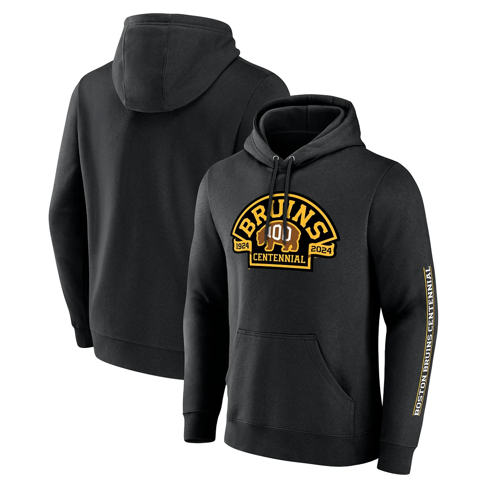 Men's Fanatics Black Boston Bruins Centennial Pullover Hoodie