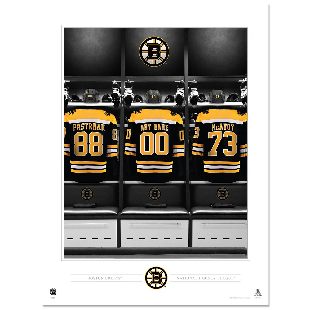 Boston Bruins 12" x 16" Personalized Locker Room Photo Print
