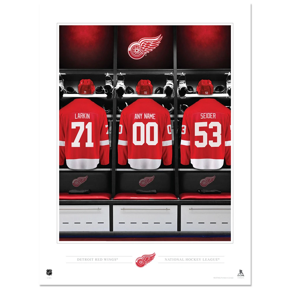 Detroit Red Wings 12" x 16" Personalized Locker Room Photo Print