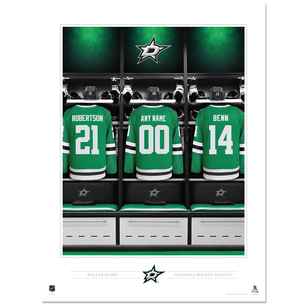 Dallas Stars 12" x 16" Personalized Locker Room Photo Print
