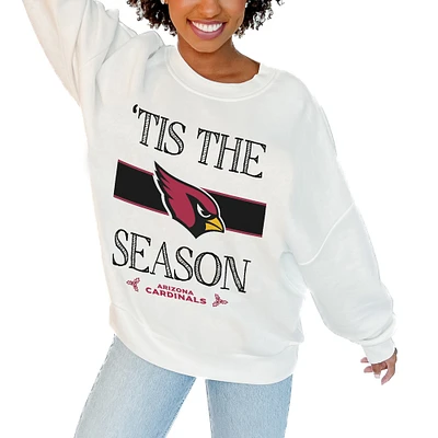 Women's Gameday Couture White Arizona Cardinals Oversized Take A Holiday Pullover Sweatshirt